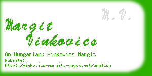 margit vinkovics business card